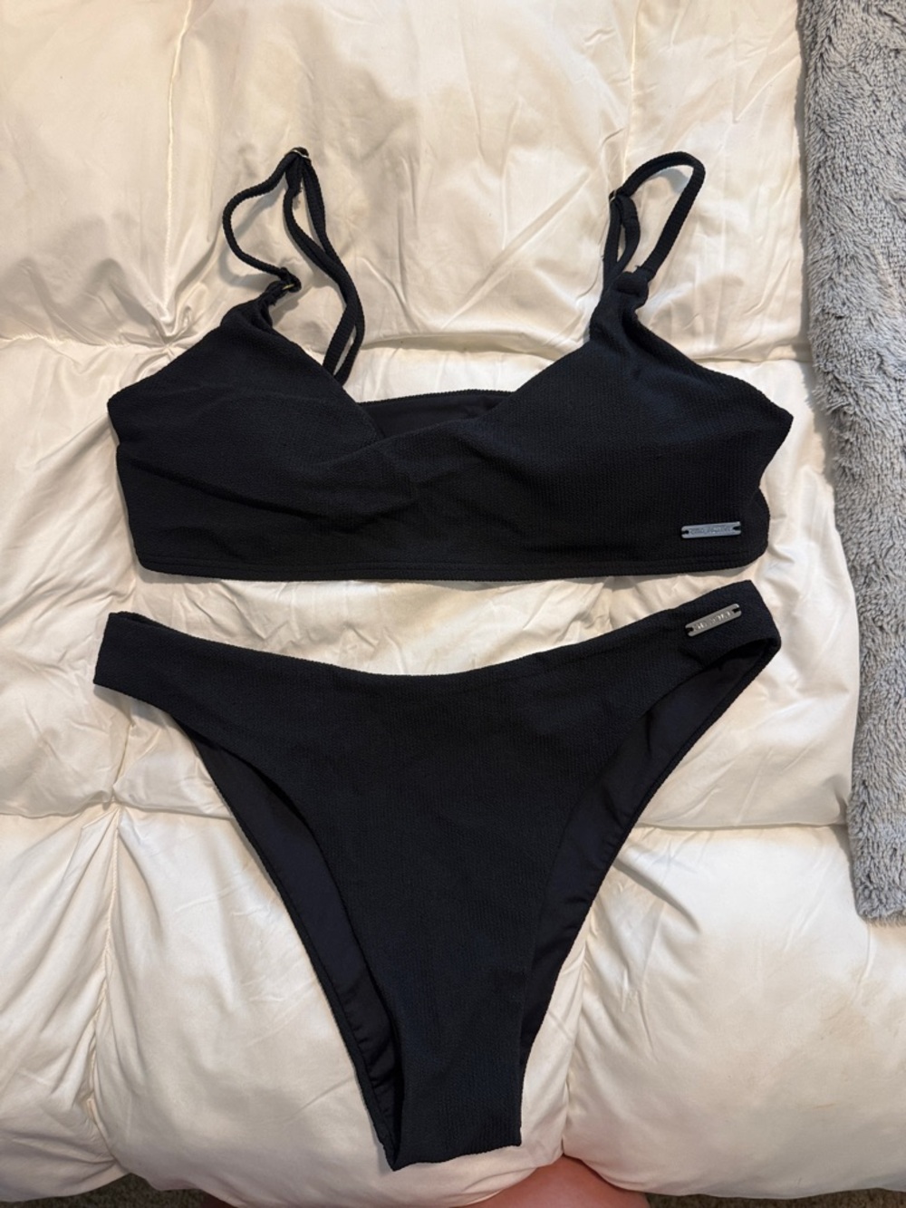 ZYIA Black Ribbed Bikini Set